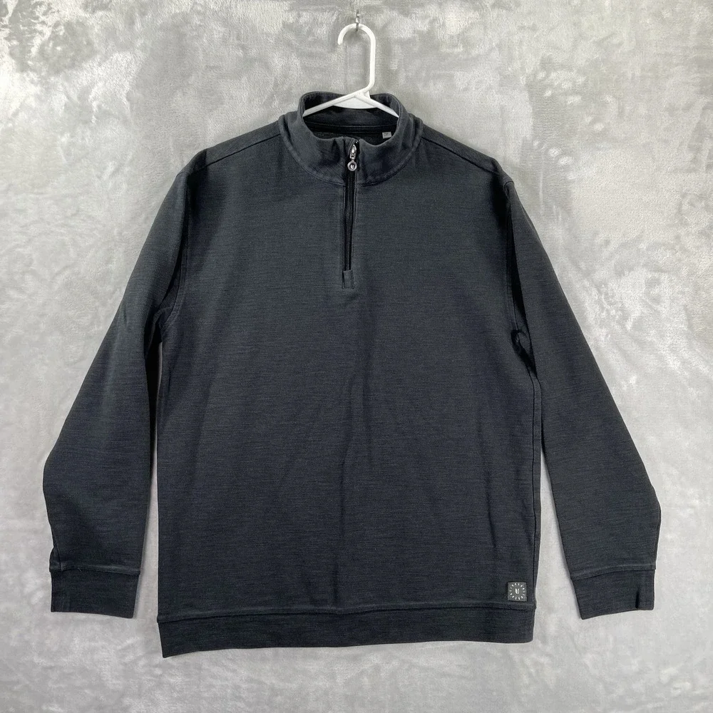 Linksoul Sweater Mens XL 1/4 Zip Mock Neck Pullover Long Sleeve Gray Golf Casual